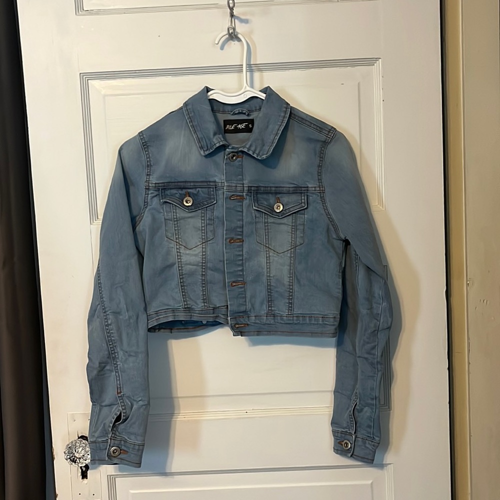 light blue jean jacket